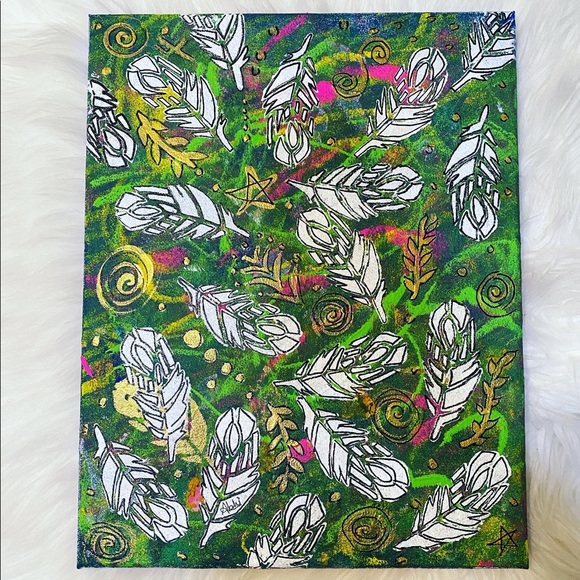 Golden leaves 🍃🌿 painting